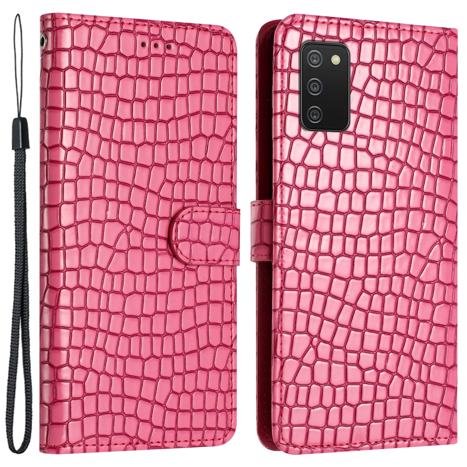 For Samsung Galaxy A02s (164.2x75.9x9.1mm) F02s Leather Wallet Stand Cover Crocodile Texture Phone Case For Samsung Galaxy A02s (164.2x75.9x9.1mm) F02s Leather Wallet Stand Cover Crocodile Texture Phone Case